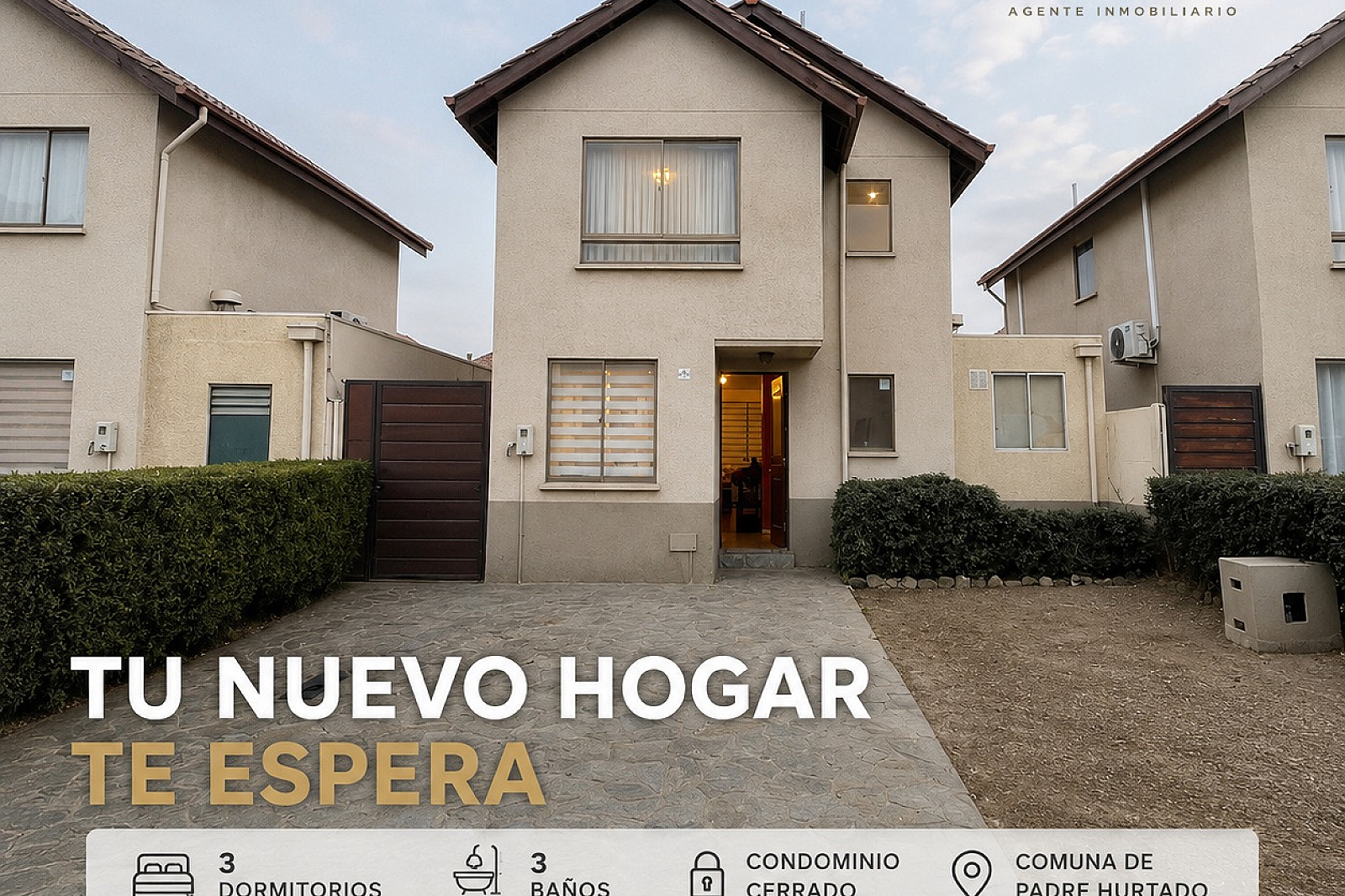Amplia Casa en Condominio Cerrado | 3D + 3B | Padre Hurtado | 4.400 UF